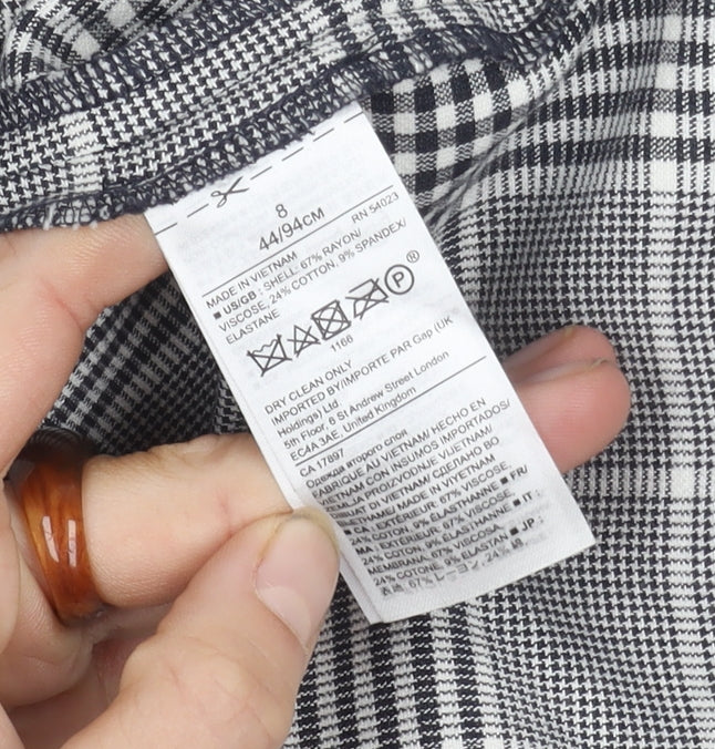 Banana Republic Women's Black Check Sleeveless Dress – Size 8