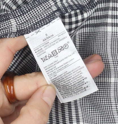 Banana Republic Women's Black Check Sleeveless Dress – Size 8