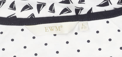 Unisex Adults UK Size L EWM White  T-Shirt