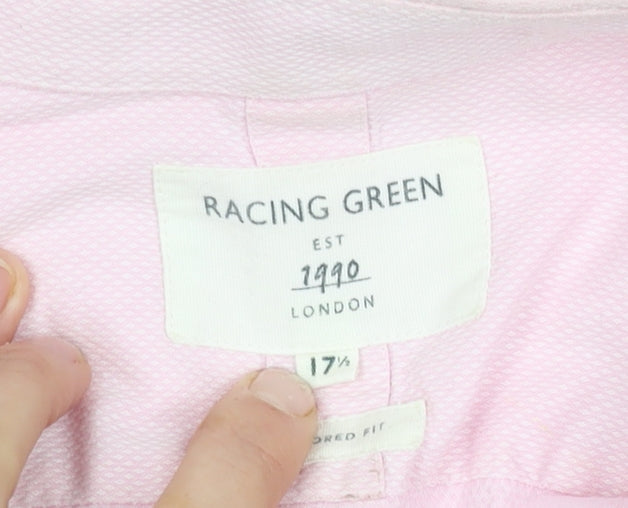 Racing Green Men's Pink Button-Up Shirt 17.5