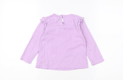 Disney Girls Purple Minnie Mickey Long Sleeve Shirt, 24 Months