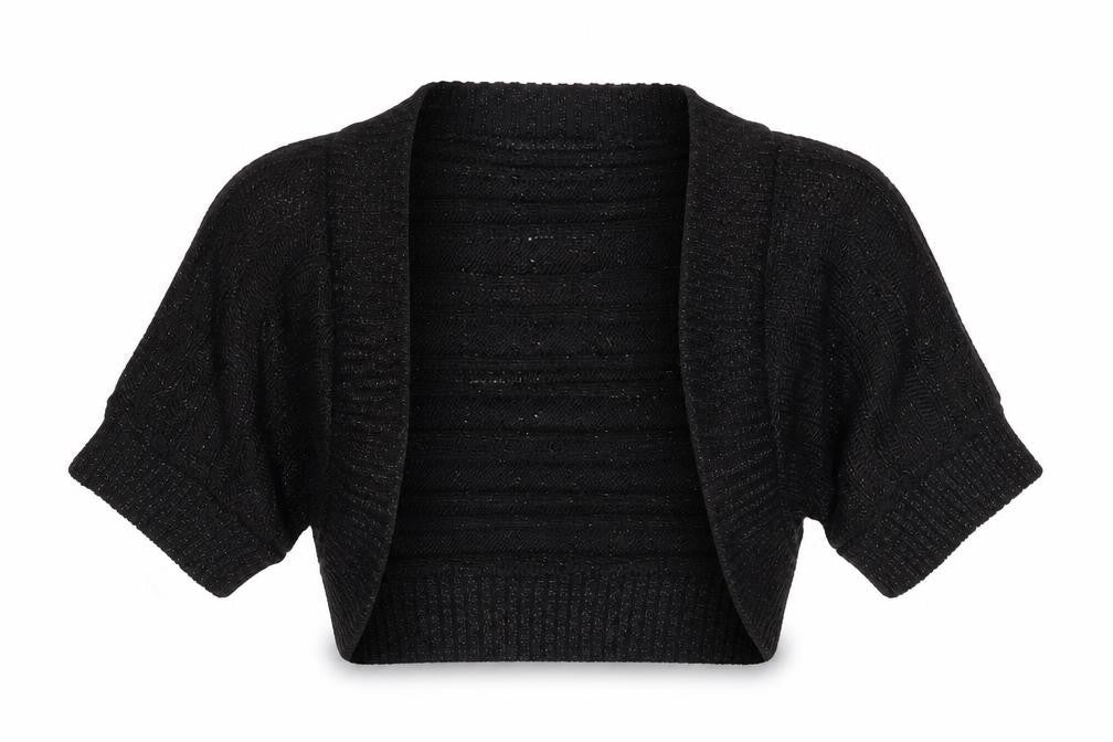 Womens UK Size M/L Quiz Black Shrug Jumper