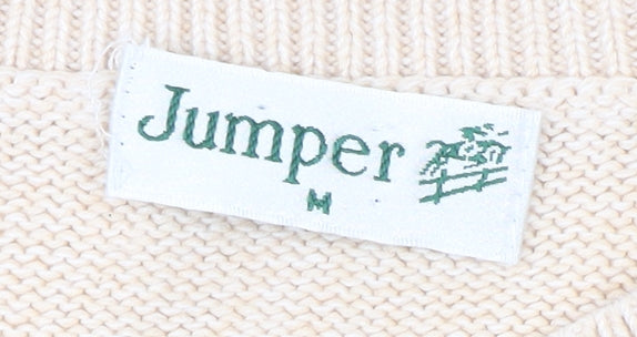 Jumper Women's Beige Crew Neck Pullover M