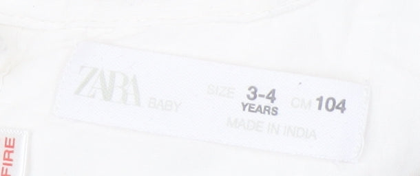 Zara Girls Ivory Crochet Blouse 3-4 Years
