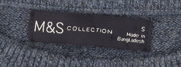 Marks and Spencer Men's Blue S Pullover Jumper