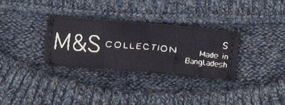Marks and Spencer Men's Blue S Pullover Jumper