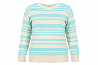 O'Stin Women's Beige Striped Pullover Jumper Size L