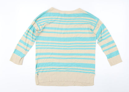 O'Stin Women's Beige Striped Pullover Jumper Size L
