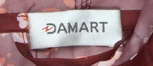 Damart Women's Red Floral Hooded Rain Coat Size M