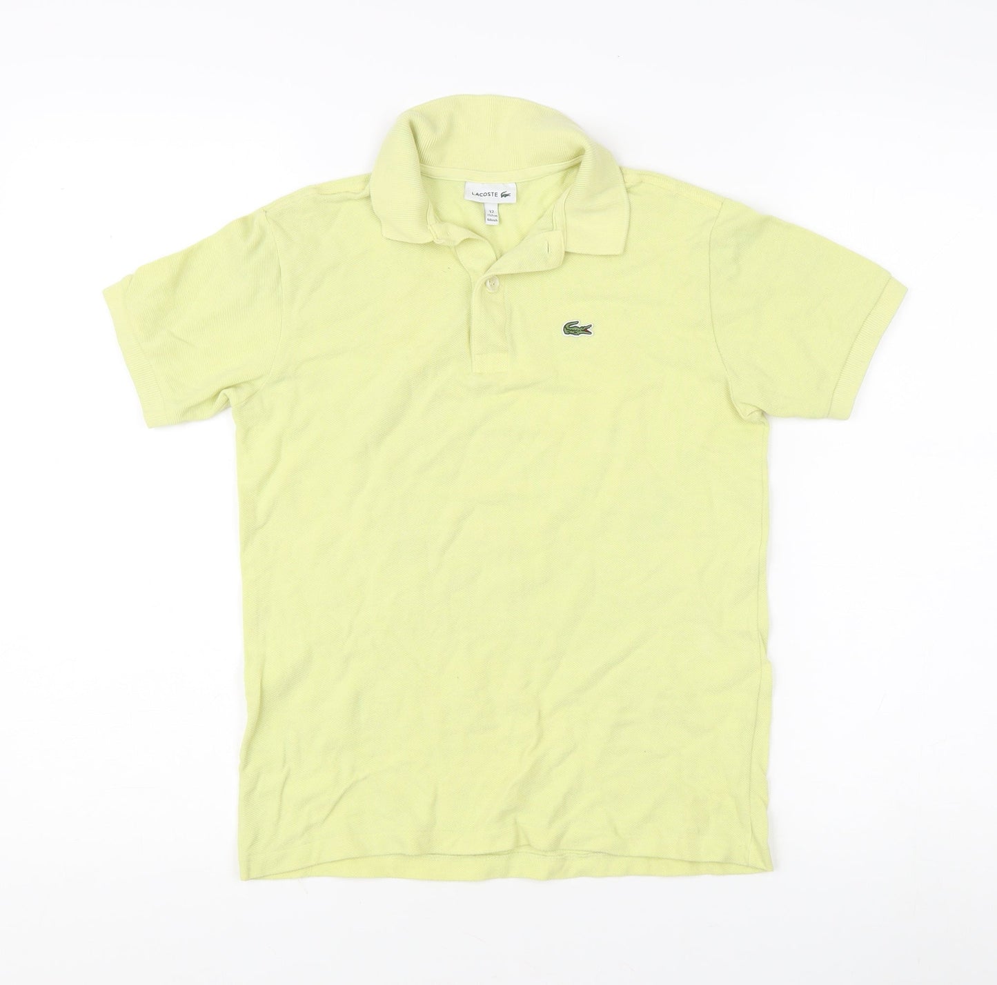Lacoste Boys Yellow Polo Shirt - Size 12 Years, Casual Style