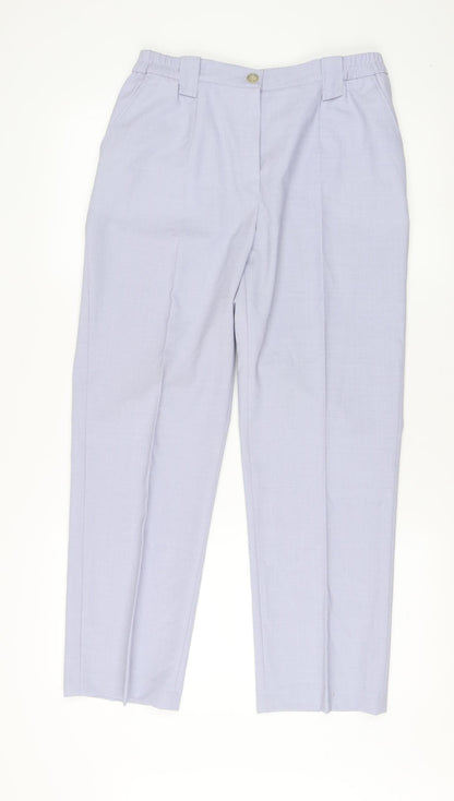 Michèle Unisex Grey Trousers Size 12S Polyester Wool