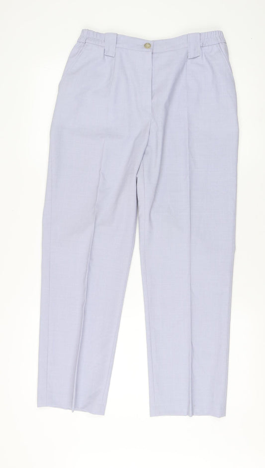 Michèle Unisex Grey Trousers Size 12S Polyester Wool