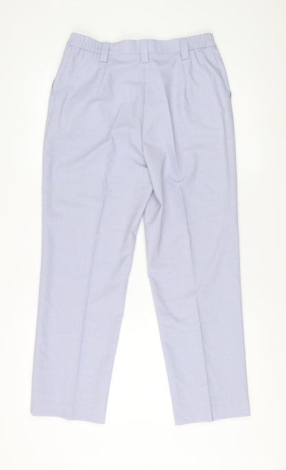 Michèle Unisex Grey Trousers Size 12S Polyester Wool