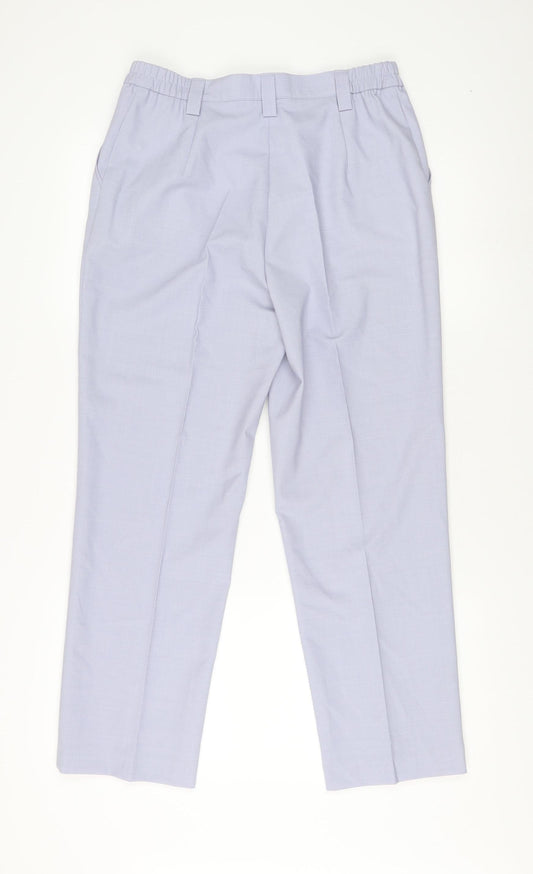 Michèle Unisex Grey Trousers Size 12S Polyester Wool