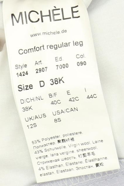 Michèle Unisex Grey Trousers Size 12S Polyester Wool