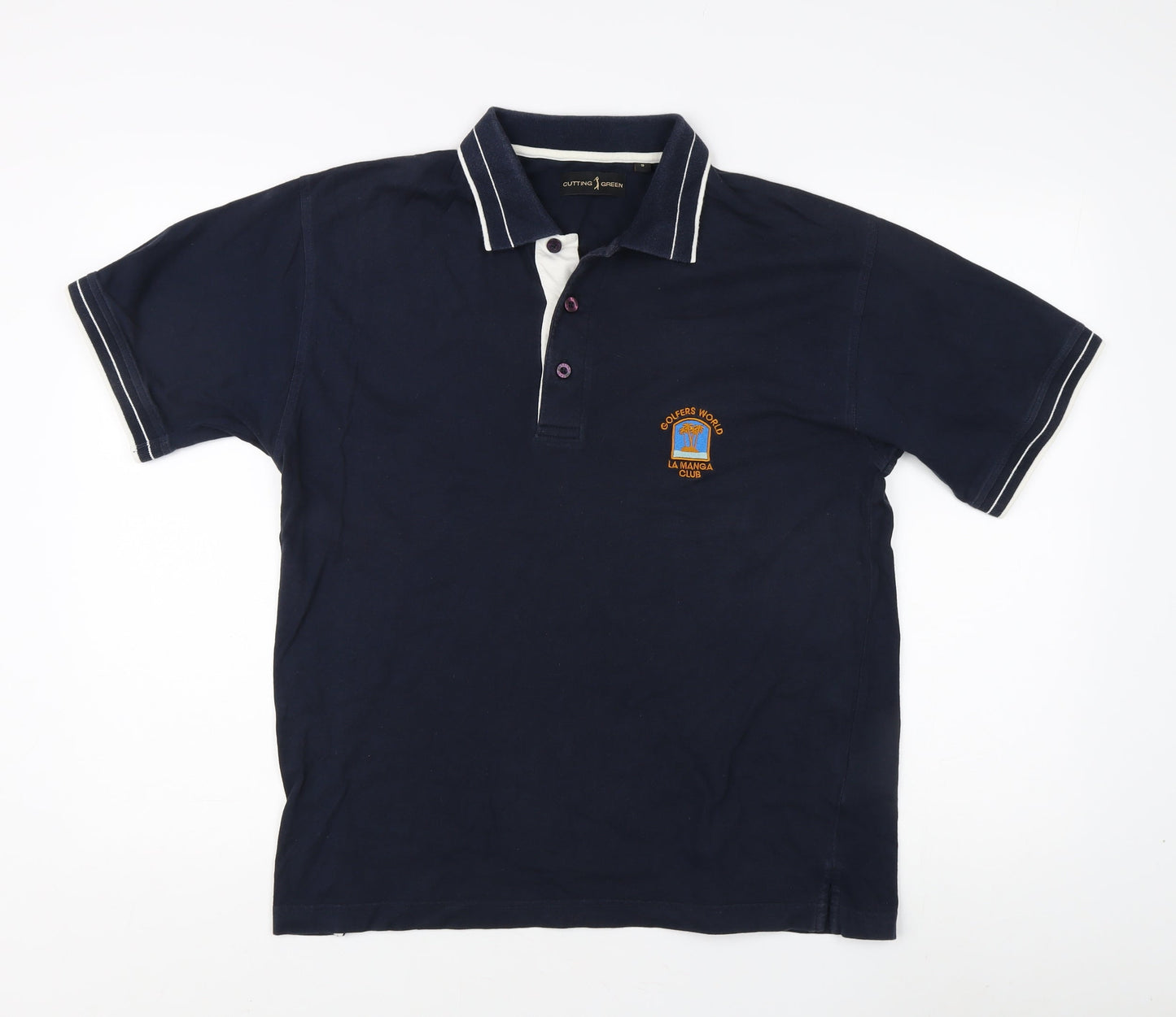 Cutting Green Men's Blue Golf Polo Shirt S