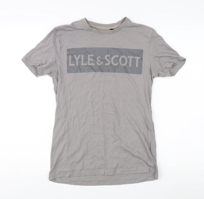 Lyle & Scott Men's Grey Cotton Logo T-Shirt 14/15 Years