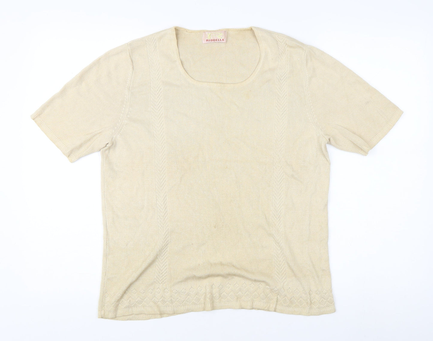 Womens UK Size 12 Riddella Beige Basic T-Shirt