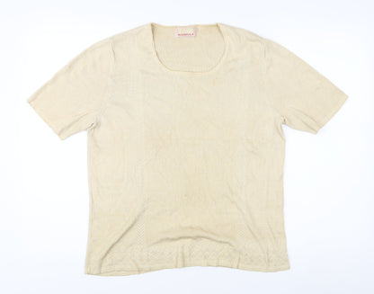 Womens UK Size 12 Riddella Beige Basic T-Shirt