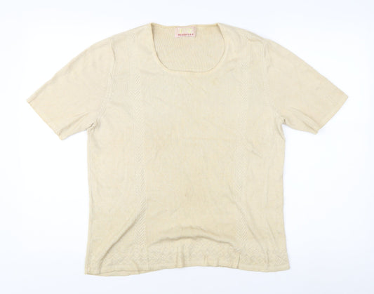 Womens UK Size 12 Riddella Beige Basic T-Shirt