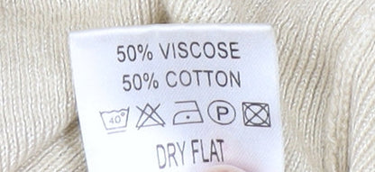 Womens UK Size 12 Riddella Beige Basic T-Shirt