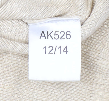 Womens UK Size 12 Riddella Beige Basic T-Shirt
