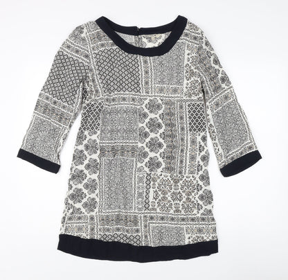 Spirit at M&Co Women's Ivory Geometric Tunic - Size 10