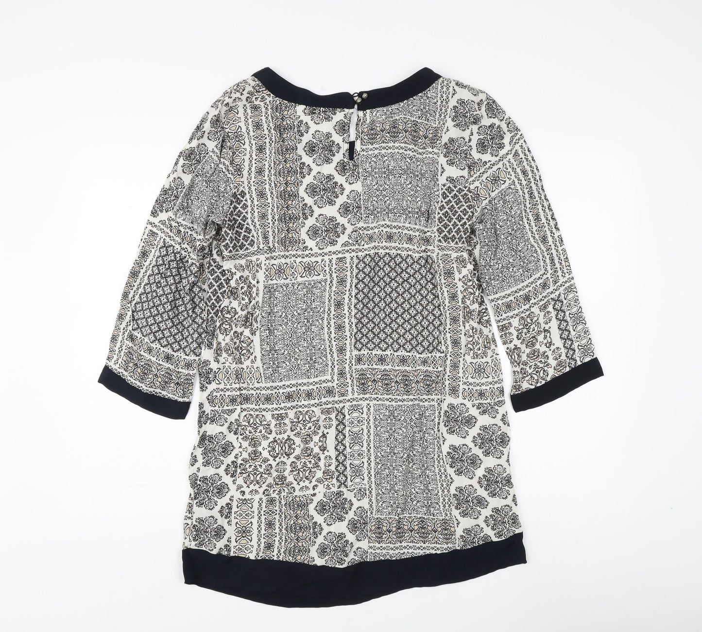 Spirit at M&Co Women's Ivory Geometric Tunic - Size 10