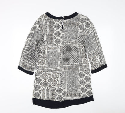 Spirit at M&Co Women's Ivory Geometric Tunic - Size 10