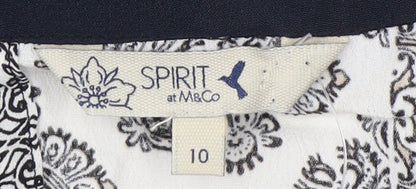 Spirit at M&Co Women's Ivory Geometric Tunic - Size 10