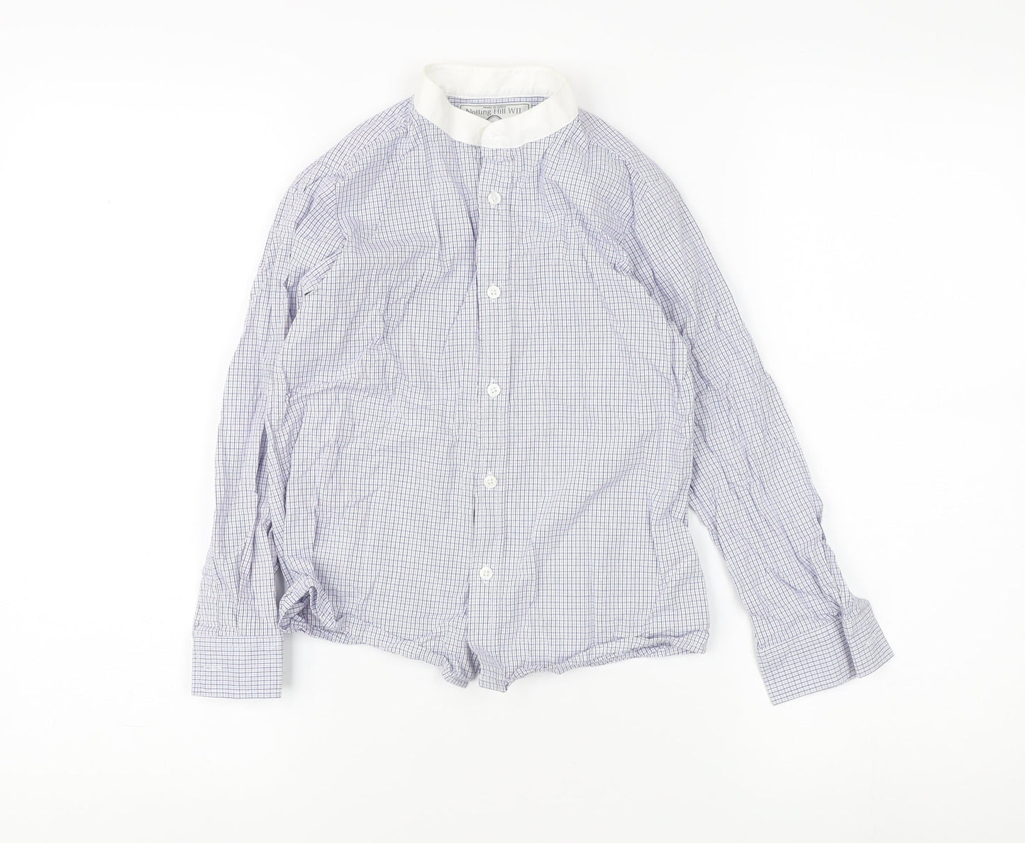 Monsoon Boys White Check Button-Up Shirt 9 Years