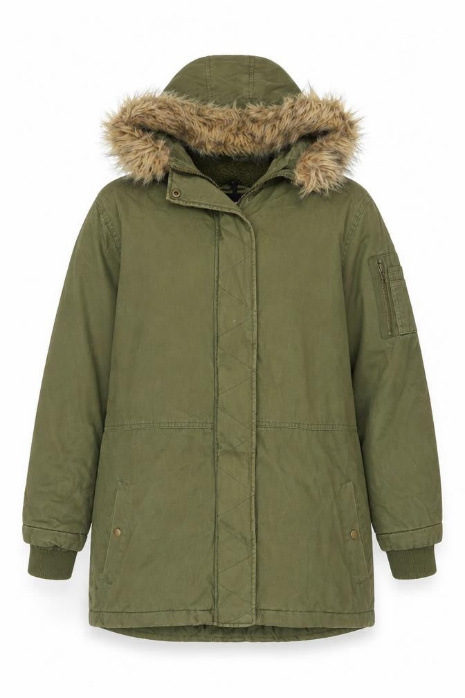 Womens UK Size 12 Cotton On Green Parka Coat