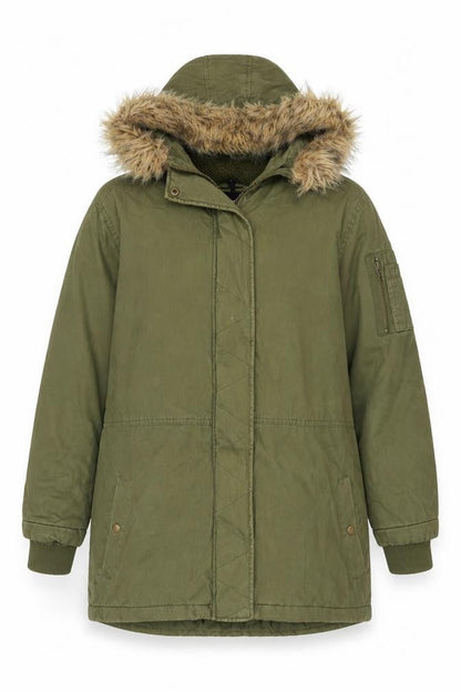 Womens UK Size 12 Cotton On Green Parka Coat