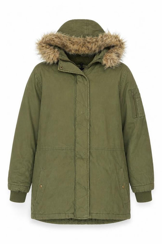 Womens UK Size 12 Cotton On Green Parka Coat