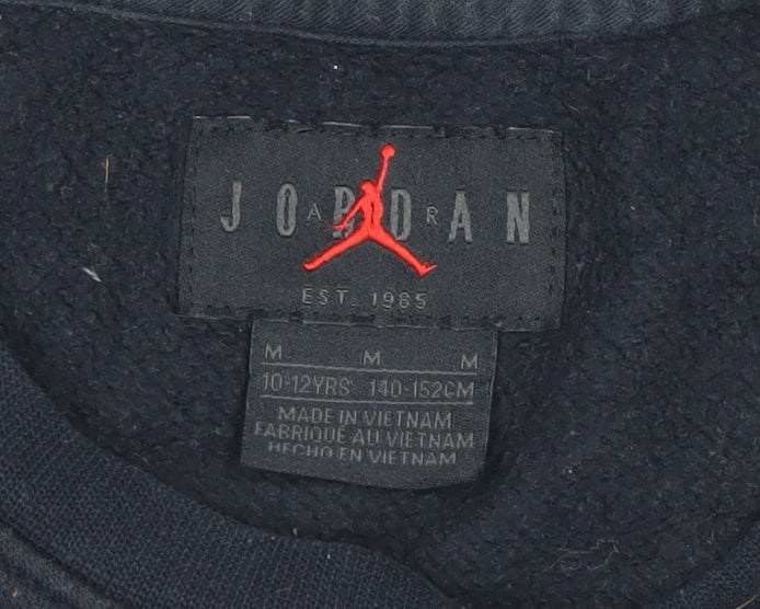 Jordan Boys Black M Pullover Sweatshirt with Logo