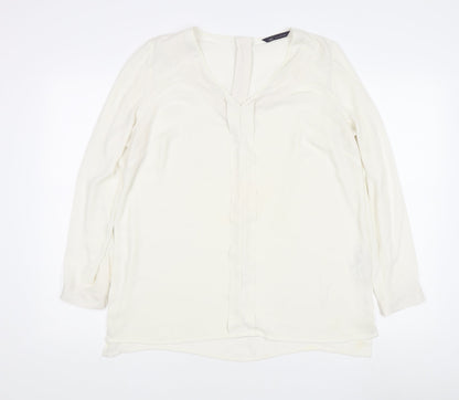 Marks and Spencer Women's Ivory V-Neck Top Size 16