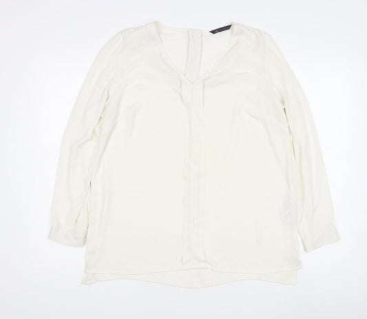 Marks and Spencer Women's Ivory V-Neck Top Size 16