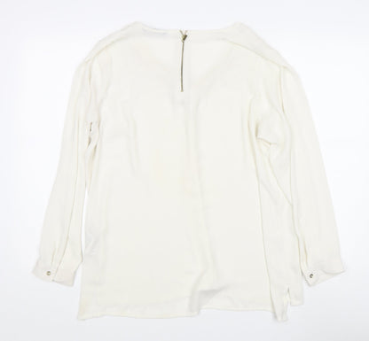 Marks and Spencer Women's Ivory V-Neck Top Size 16