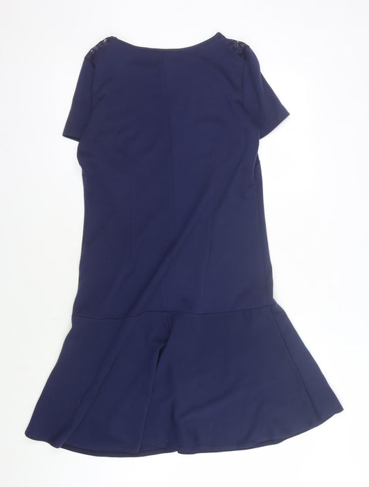 M&Co Women's Blue Short Sleeve Dress Size 12