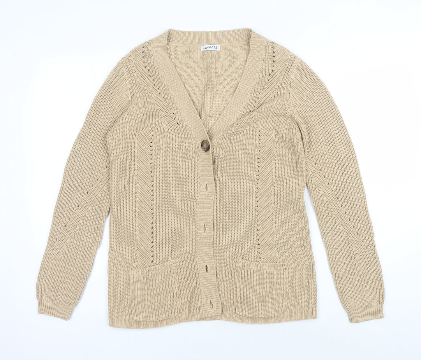 Womens UK Size S Damart Beige Cardigan Jumper