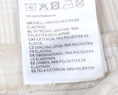Womens UK Size 8 H&M Regular Fit  Beige Trousers