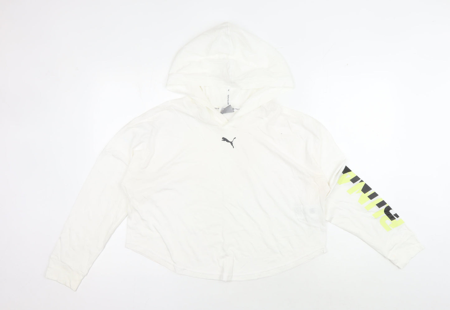 Unisex Adults UK Size S PUMA White Pullover Hoodie