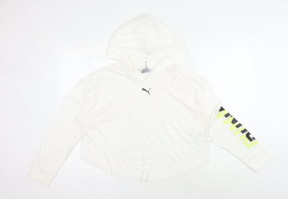 Unisex Adults UK Size S PUMA White Pullover Hoodie