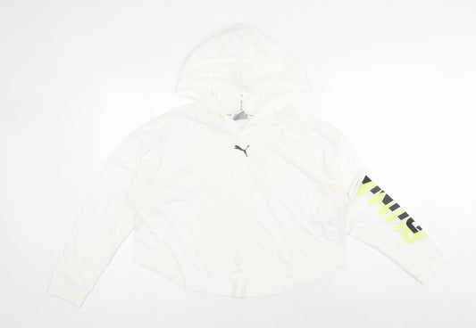 Unisex Adults UK Size S PUMA White Pullover Hoodie