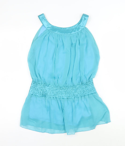 AX Paris Women's Blue Halter Beaded Blouse Size 12