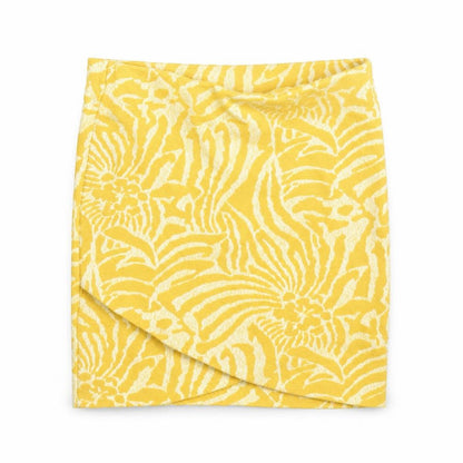 H&M Women's Yellow Animal Print Pencil Skirt, Size S