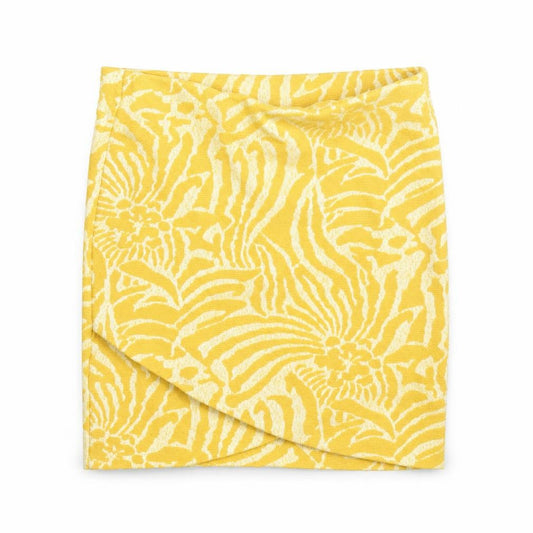 H&M Women's Yellow Animal Print Pencil Skirt, Size S