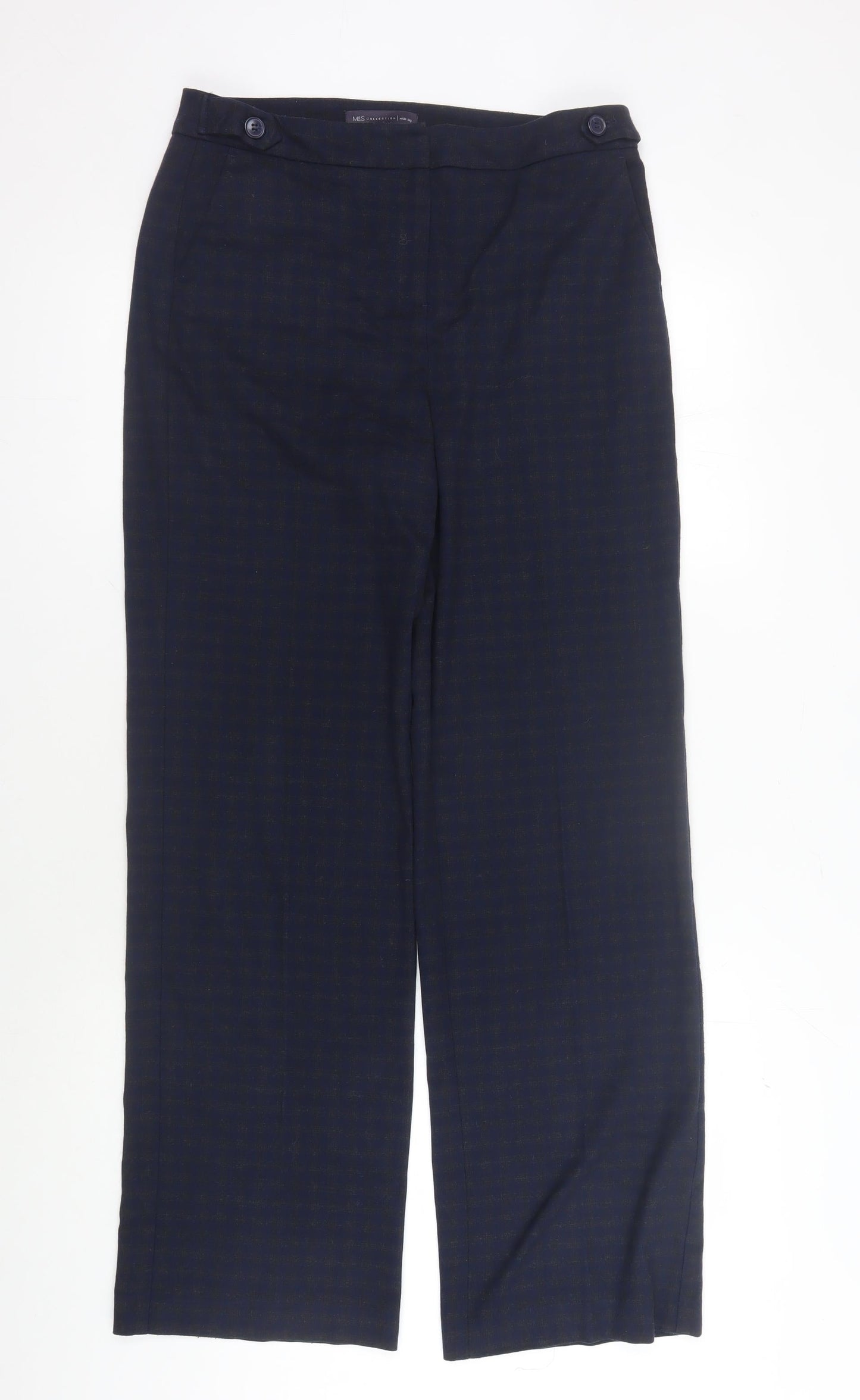 Womens UK Size 10 Marks and Spencer Regular Fit  Blue Trousers