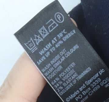 Womens UK Size 10 Marks and Spencer Regular Fit  Blue Trousers