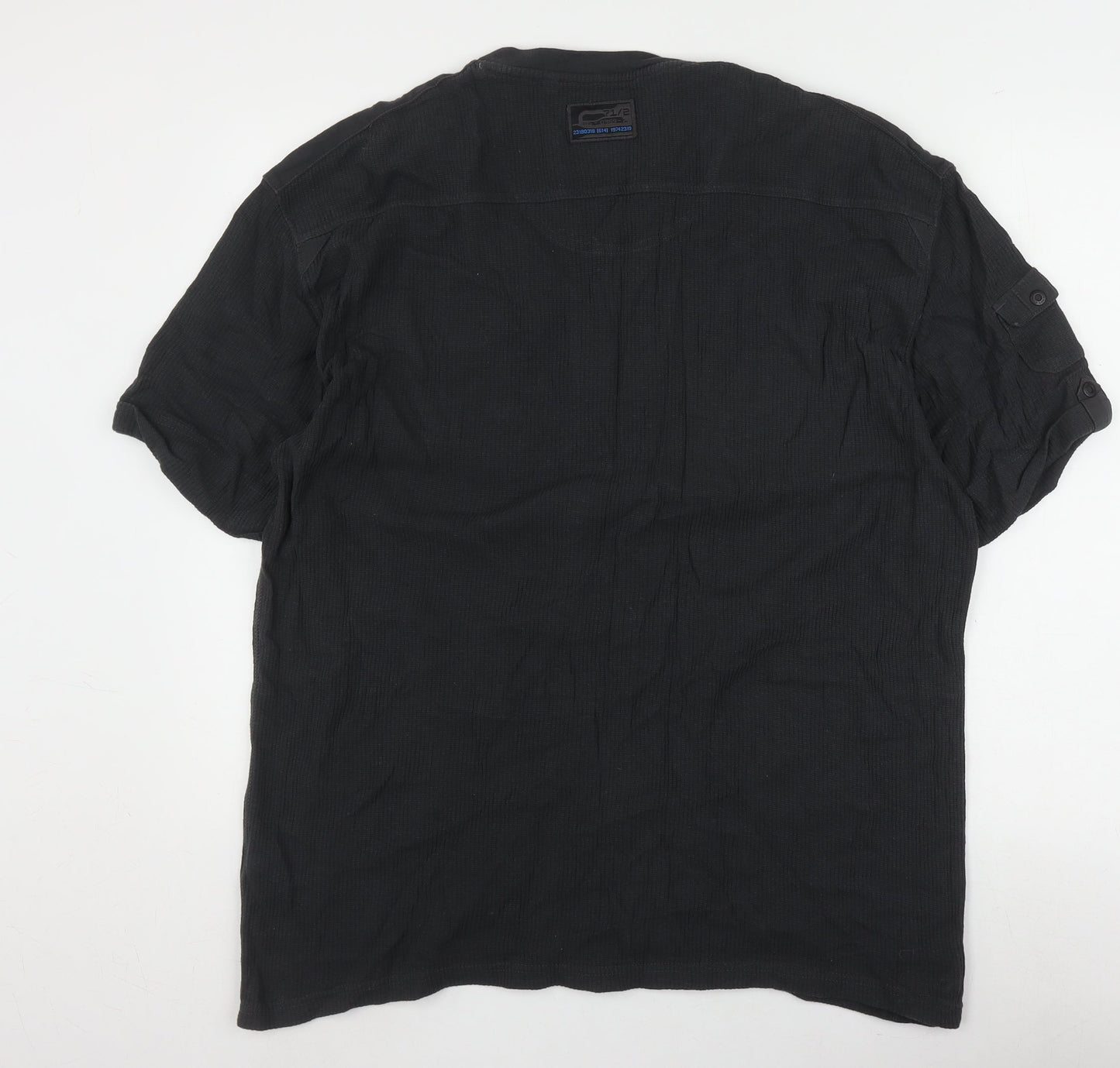 Next Men's Black 2XL Henley T-Shirt